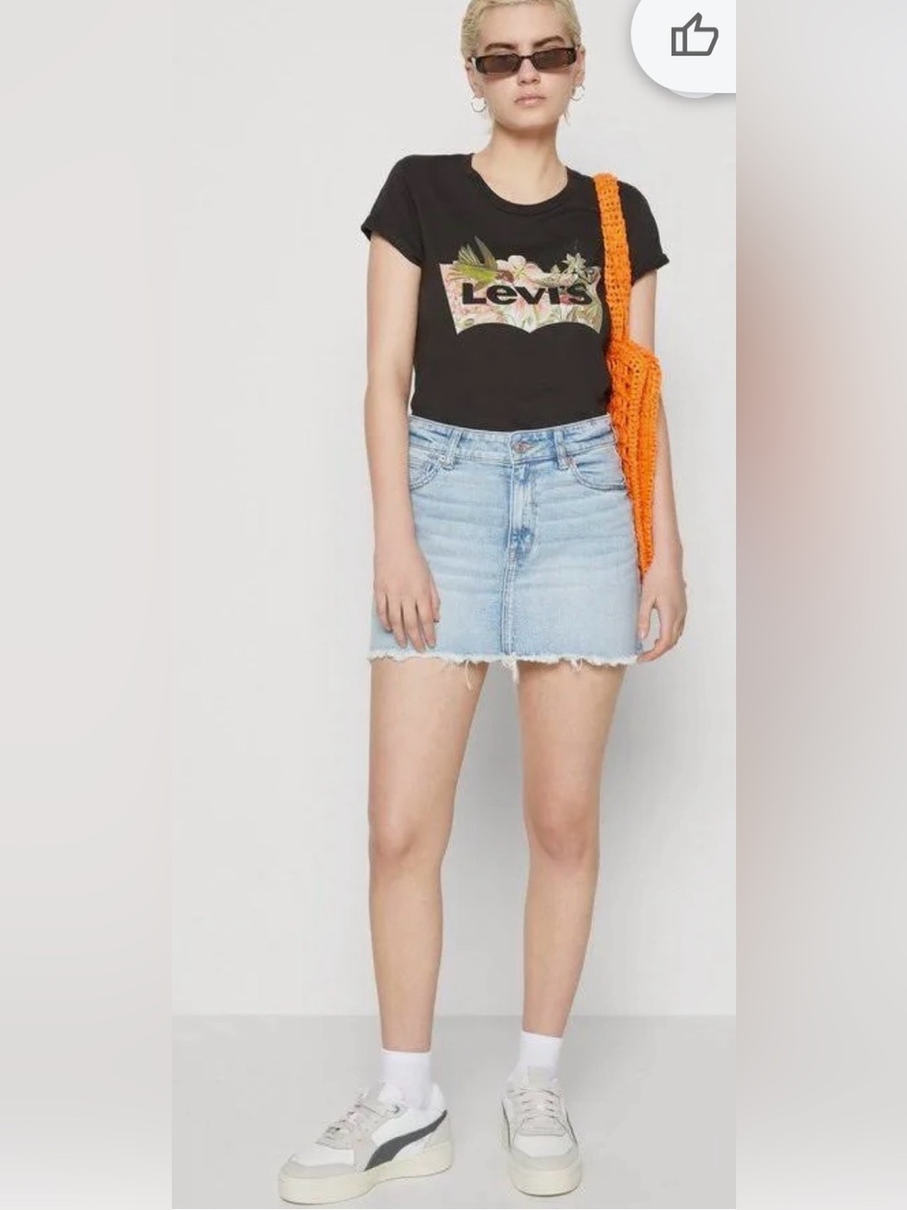 American Eagle Outfitters Light Wash Denim Mini Skirt